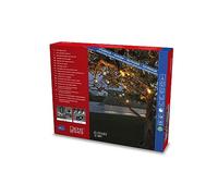 Konstsmide 4146-800 - Juego de cadenas LED para jardín de cerveza (incluye regulador de intensidad, 10 diodos de color ámbar, 24 V, IP44, 15 W, cable negro)