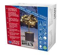 Konstsmide 6622-117 - Guirnalda luminosa micro led (con aislamiento, temporizador de 9 horas, 120 diodos de luz banca cálida, transformador exterior de 24 V, cable suave negro)