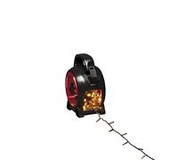 Konstsmide Cadena de luces micro LED con enrollador de cable, 100 diodos ámbar, 30 V, exterior (IP44), cable negro suave - 3830-807