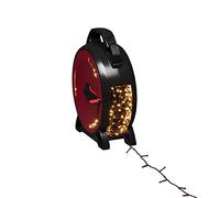 Konstsmide Cadena de luces micro LED con enrollador de cable, 1000 diodos ámbar, 30 V, exterior (IP44), cable negro suave - 3839-807