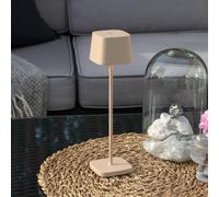 Konstsmide Lámpara de mesa LED recargable Capri, altura 25 cm, color arena, IP54