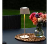 Konstsmide Lámpara de mesa LED recargable Capri, altura 36 cm, color arena, IP54