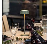 Konstsmide Lámpara de mesa LED recargable Menton, verde, altura 27 cm, IP54, USB