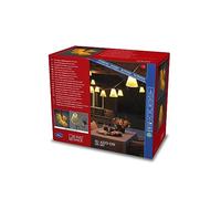 Konstsmide Sistema de ampliación para cadena de jardín 2333-XXX, 10 bombillas claras/diodos de color ámbar, exterior (IP44), cable negro - 2334-830