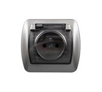 Kontakt-Simon AGZ1BE/29A - Toma de corriente (acero satinado, IP44, 250 V, 92 mm, 41,5 mm)