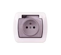 Kontakt-Simon AGZ1BZE/11A - Toma de corriente (plástico, IP44, 250 V, 92 mm, 41,5 mm), color blanco