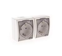 Kontakt-Simon AQGSZ1-2/11A - Toma de corriente (Blanco, De plástico, IP54, 250 V, 121 mm, 46 mm)