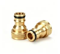 Kontazmi 2 unidades de acoplamiento rápido de latón de 1/2 pulgadas, rosca interior, adaptador de conexión de grifo compatible con sistema de conexión Gardena, utilizable para jardín, hogar