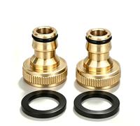 Kontazmi 2 unidades de acoplamiento rápido de latón de 3/4 pulgadas, rosca interior para grifo, adaptador de conector de manguera compatible con sistema enchufable Gardena, utilizable para jardín