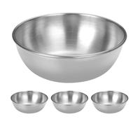 KONTONTY 4 Piezas Cuenco de Acero Inoxidable para Salsa, Pequeño 8cm, Plata | Acabado Pulido y Superficie Lisa, Resistente a Roturas, para Hierbas, Especias y Servicio Buffet