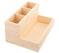 KONTONTY Estuche Organizador para de Madera Beige Brochas Cosméticos