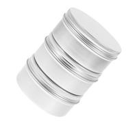 KONTONTY Mini Caja Redonda De Aluminio 83x38mm Tapa Roscada, Latas Vacías Metálicas para Almacenamiento De Jabón y Cosméticos, Set De 3 Unidades, Adecuado para Manualidades y Viajes