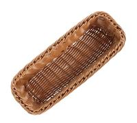 KONTONTY Plástico Cesta Organizadora de Cubiertos Tejido Artesanal, Marrón | Cestos de Mimbre, para Hotel y Cocina, Resistente, para Guardar muchos Artículos, Diseño Decorativo