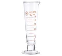 KONTONTY Taza Medidora de Vidrio Graduada para Laboratorio 50ml | Base Redonda, Líneas Moldeadas, Resistencia Térmica y Química, Anti Caída, Uso Educativo