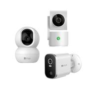 KONYKS - KO338706 - Pack de 3 cámaras Completas para el hogar - 1 cámara Exterior con batería, 1 cámara Interior PTZ y 1 cámara con botón de videollamada