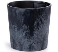 KONZEPT Macetero de 25 cm de diámetro con inserto - Maceta grande para interior y exterior, resistente a los rayos UV, aspecto de hormigón, maceta ligera de plástico, color antracita