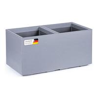 KONZEPT Macetero grande con ruedas, 40 × 80 × 40 cm, gris en aspecto de hormigón, de material 100% reciclado, para uso en interiores y exteriores, ideal para jardín, balcón y terraza