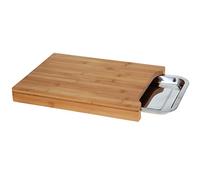 Koopman – Tabla de cortar de bambú con bandeja de acero inoxidable