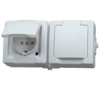 Kopp 137002003 - Juego de 2 enchufes con tapa (vertical), color blanco