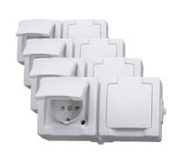 Kopp 137002003 - Juego de 2 enchufes con tapa (vertical), color blanco (Paquete de 4)
