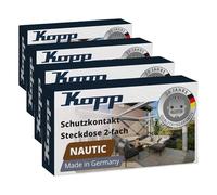Kopp 137056002 - Juego de 2 enchufes con tapa (horizontal), Gris (Paquete de 4)