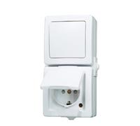 Kopp 138502009 - Interruptor estanco, Color: Blanco