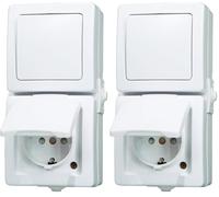 Kopp 138502009 - Interruptor estanco, Color: Blanco (Paquete de 2)