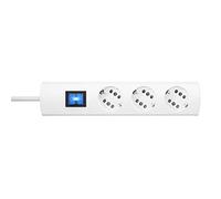 Kopp 233902016 DUOversal Plus - Regleta de 3 enchufes, Doble SIM, Cable de 3 M, 3600 W/16 A, Toma de Corriente múltiple con Interruptor y protección de Contacto, protección Infantil, Color Blanco