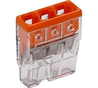 Kopp 33346409 Wago Compact de cajas de conexiones abrazadera 3 de escalera de pinza naranja 0,5 - 2,5 mm² 10 unidades, transparente/naranja
