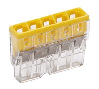 Kopp 33346412 Wago Compact de cajas de conexiones abrazadera 5 de escalera de abrazadera Amarillo 0,5 - 2,5 mm² 10 unidades, transparente/amarillo