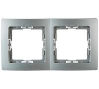 Kopp 402520010 - Pack - Marco para 2 enchufes (5 unidades) Paris Plata, 1 pieza,