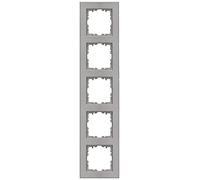 Kopp 402947006 HK07 - Marco para 5 enchufes, Color Acero