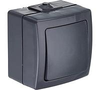Kopp 565615002 Nautic 565615002 - Interruptor Universal para entornos húmedos (250 V, 10 A, IP44), Color Gris, Antracita