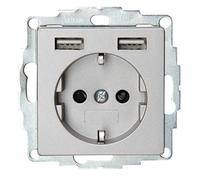 Kopp, Acero Athenis 296247185 Steckdose + 2 tomas de carga USB, color 296247185