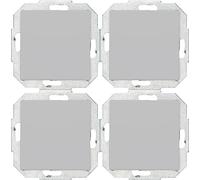 Kopp Athenis 589634058 - Juego de 4 interruptores universales (interruptor de apagado, IP20, superficie mate, color gris)