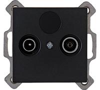 Kopp Athenis 941250083 - Toma de corriente para TV y RF, acabado mate, color negro