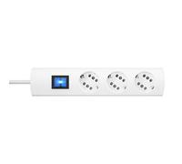 Kopp Base múltiple 3 tomas Duoversal Plus 36 con interruptor iluminado, 1.4 m cable H05VV-F 3G1.5 mm², 16A 250V~, IP20, blanca
