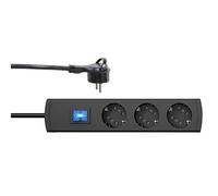Kopp DUOversal 234605004 - Regleta de 3/6 enchufes (1,4 m, Doble Ranura, Conector Plano, Interruptor, protección táctil, Gran Distancia, atornillable), Color Antracita