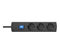 Kopp DUOversal® Plus Regleta de 3/6 enchufes 5 m con Doble Toma + Interruptor + Gran Distancia + protección táctil I Enchufe múltiple atornillable I Antracita - 234005013