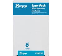 Kopp Enchufe con Mayor Protección contra Contactos Venedig, Color Platino, Paquete con 6 Piezas, 924143054