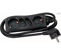 Kopp Enchufe de 4 Vías con Toma de Tierra Negro 1 Pieza - 125905011 [20 Piezas]