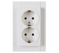 Kopp Enchufe sin Mayor Protección contra Contactos Athenis, Color Blanco Puro, Unidad Completa para Instalación en una Caja de Interruptores Simple, Ø60 mm, 929529084