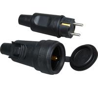 Kopp Enchufe Y Conector De Goma IP44 Negro - 190716017 [2 Piezas]