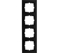 Kopp HK07 Pure - Marco de 4 enchufes (5 unidades), color negro mate