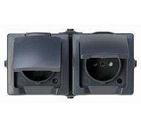 Kopp Nautic 137115006 - Toma de corriente con 2 tomas MSK (horizontal)