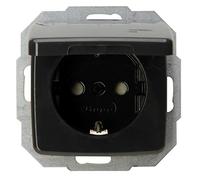 Kopp Rivo 945215084 - Toma de corriente con tapa abatible y mayor protección táctil, 16 A, 250 V, color antracita
