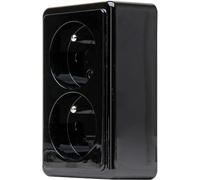 Kopp Toma de contacto central de 2 vías en diseño estándar y negro sin protección mejorada para los contactos y la placa base. Clase de protección IP20, 108405008