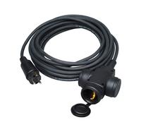 Kopp Triple aéreo bipolar H07RN-F 3G1,5mm² con clavija, 10m, Negro