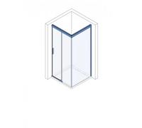 Koralle S600Plus Puerta corredera con tabique sobre elemento fijo DSTDF2 160 R, tabique derecho, 1600mm, V1149S7620UP1, Cabinas de ducha: Perfil/panel: Plata brillo intenso / Nero, Vidrio: ESG GlasPlu