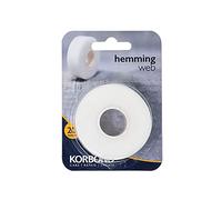 Korbond Cinta termoadhesiva para dobladillos, para pegar tela y hacer manualidades sin coser, ideal para orillas, pantalones, vaqueros, parches y uniformes, 2 cm x 20 m, white (110042)